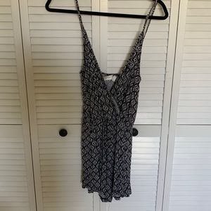 Black and white patterned romper